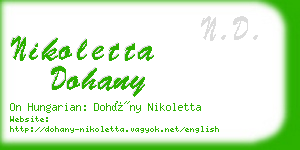 nikoletta dohany business card